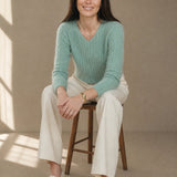 The Cloud Knit Sweater — Mint, banana_republic product shot