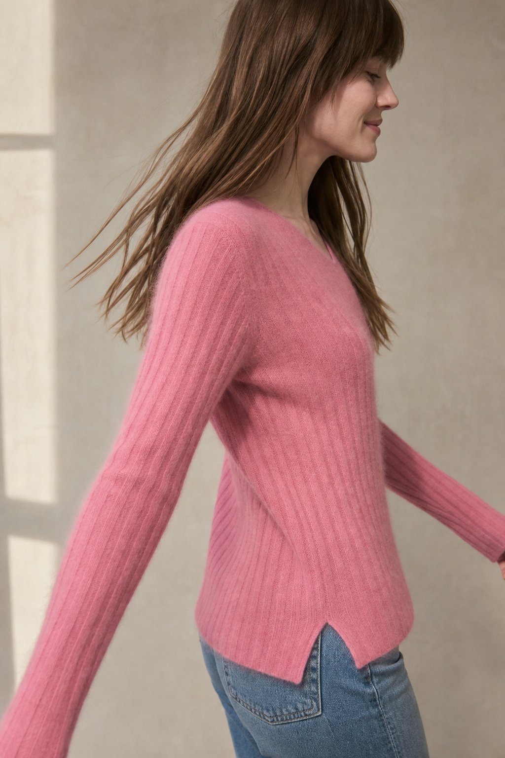 The Cloud Knit Sweater — Pink, banana_republic product shot