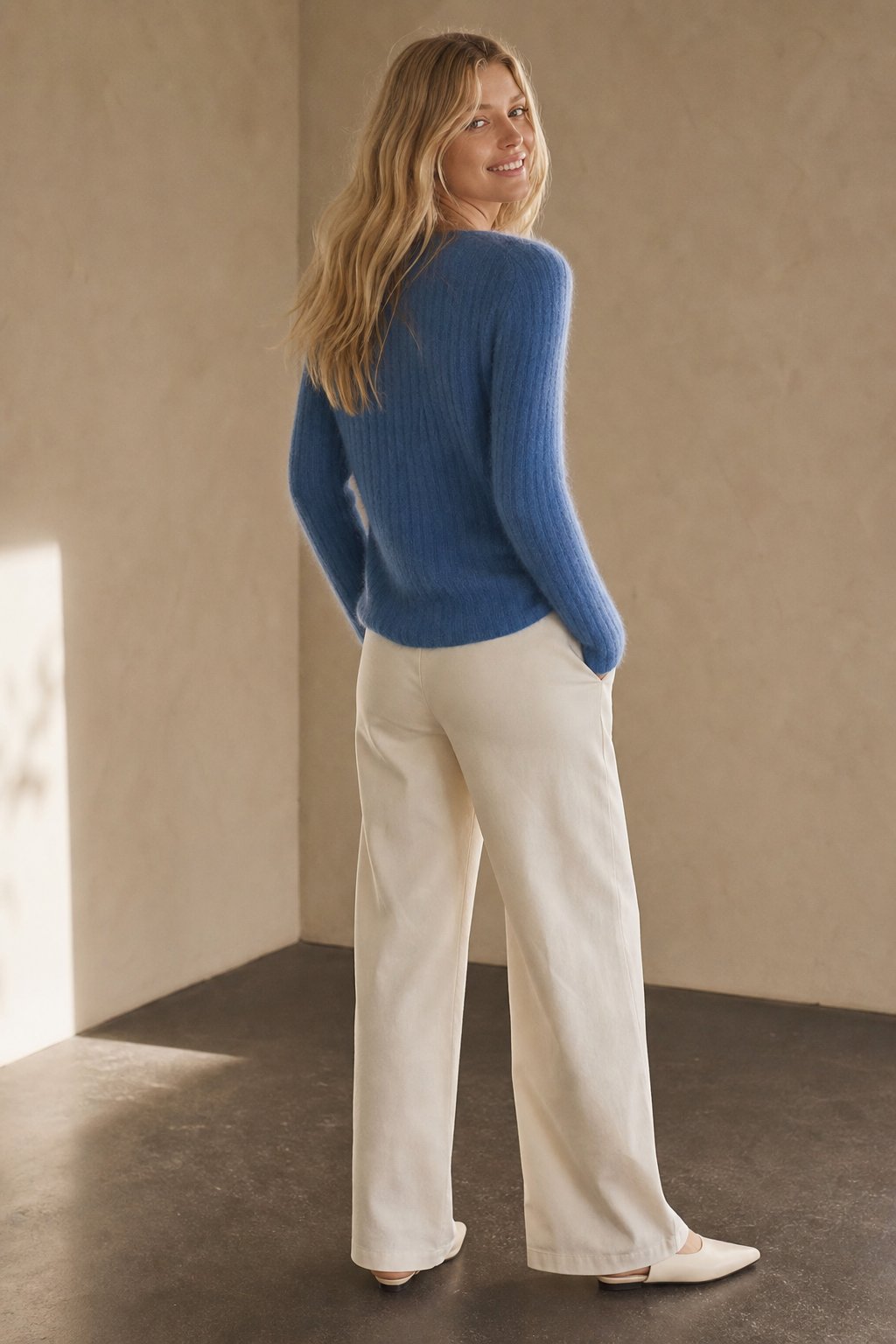 The Cloud Knit Sweater — Blue, banana_republic product shot