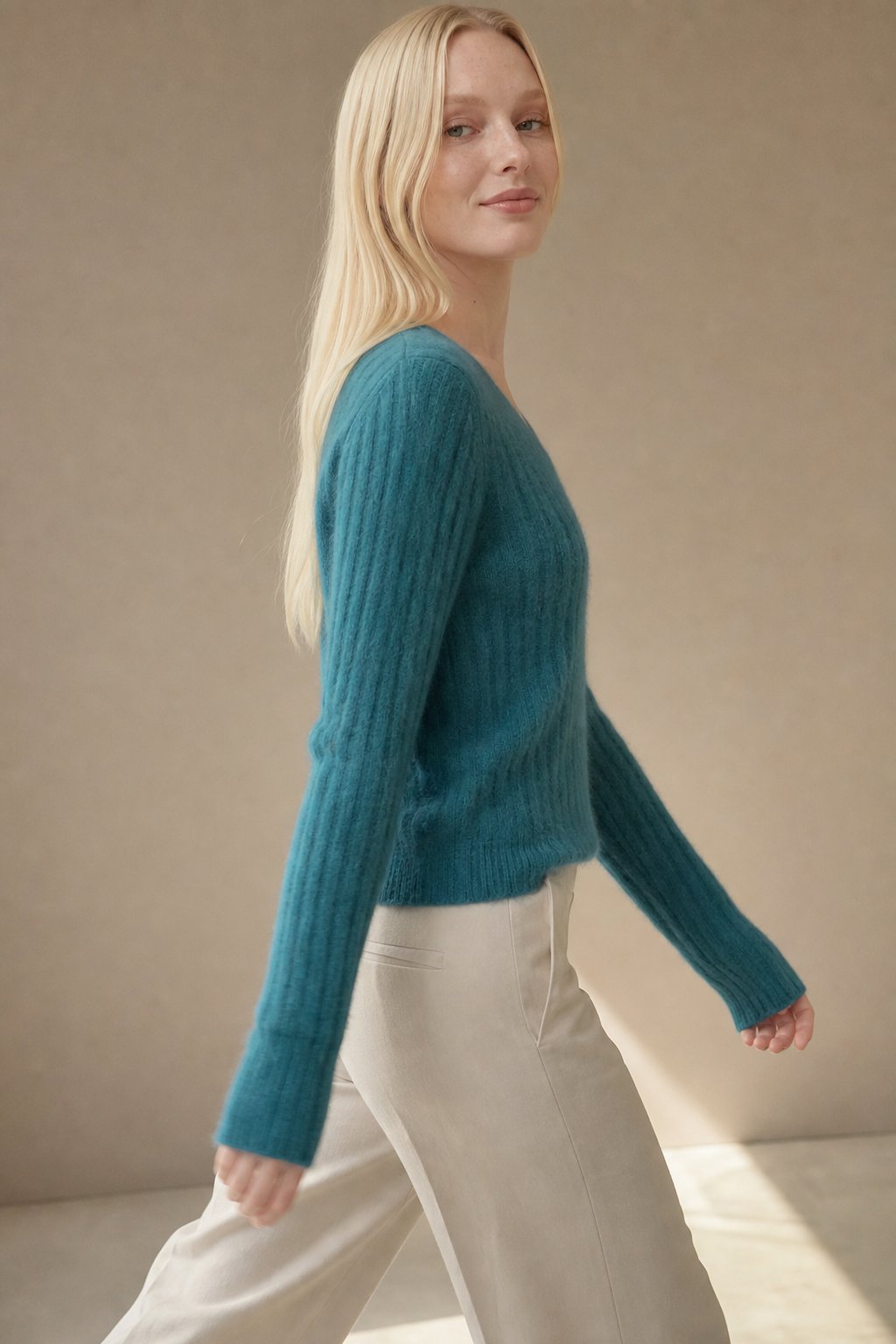 The Cloud Knit Sweater — Teal, banana_republic product shot