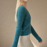 The Cloud Knit Sweater — Teal, banana_republic product shot