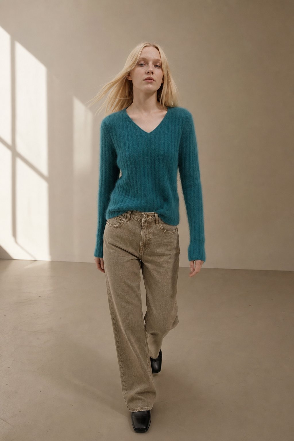 The Cloud Knit Sweater — Teal, banana_republic product shot
