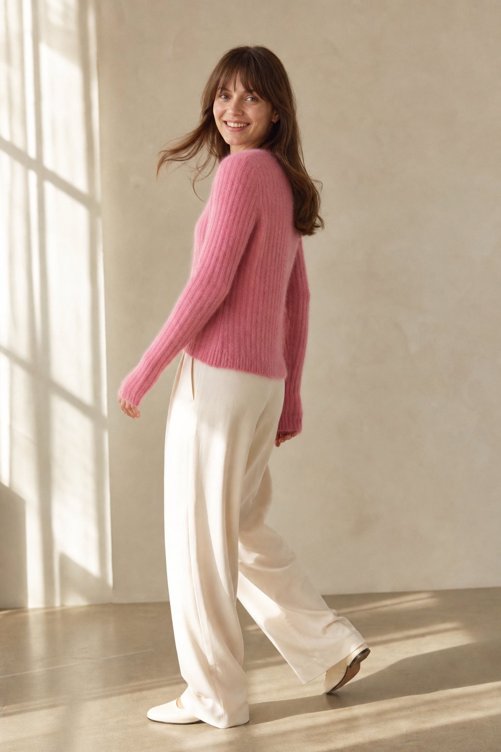 The Cloud Knit Sweater — Pink, banana_republic product shot