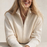 Valérie Minimalist Knit Zip Up — Cream, banana_republic product shot