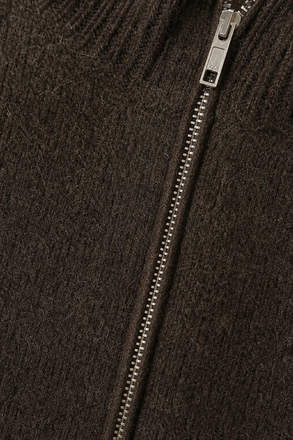 Valérie Minimalist Knit Zip Up — Brown, banana_republic product shot