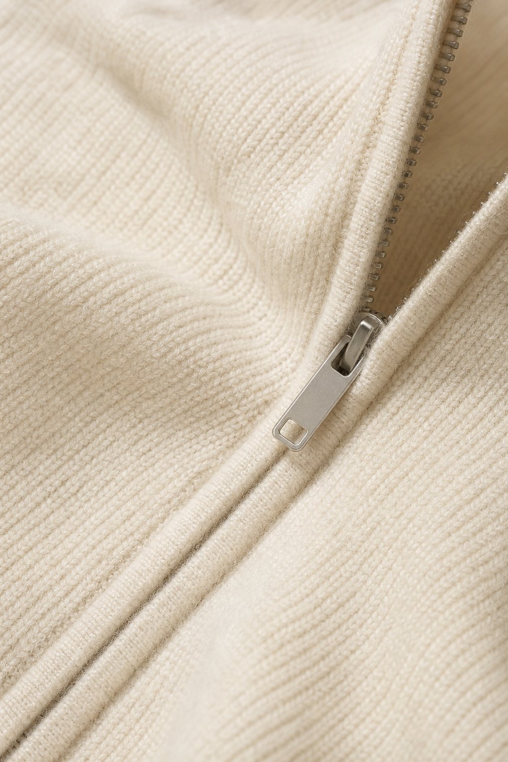 Valérie Minimalist Knit Zip Up — Cream, banana_republic product shot