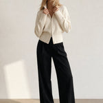 Valérie Minimalist Knit Zip Up — Cream, banana_republic product shot