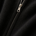 Valérie Minimalist Knit Zip Up — Black, banana_republic product shot