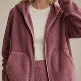 Vancouver Fleece Hoodie Jacket — Pink, banana_republic product shot