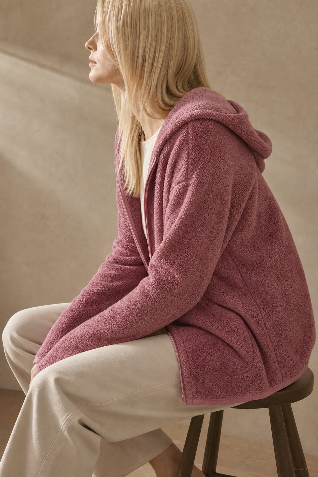 Vancouver Fleece Hoodie Jacket — Pink, banana_republic product shot