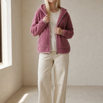 Vancouver Fleece Hoodie Jacket — Pink, banana_republic product shot