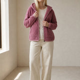 Vancouver Fleece Hoodie Jacket — Pink, banana_republic product shot