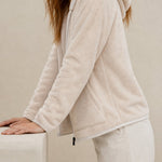 Vancouver Fleece Hoodie Jacket — Beige, banana_republic product shot