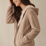 Vancouver Fleece Hoodie Jacket — Khaki, banana_republic product shot