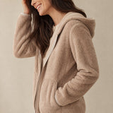 Vancouver Fleece Hoodie Jacket — Khaki, banana_republic product shot