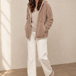 Vancouver Fleece Hoodie Jacket — Khaki, banana_republic product shot