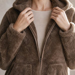 Vancouver Fleece Hoodie Jacket — Brown, banana_republic product shot