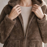 Vancouver Fleece Hoodie Jacket — Brown, banana_republic product shot