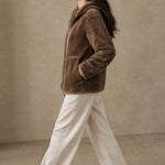 Vancouver Fleece Hoodie Jacket — Brown, banana_republic product shot