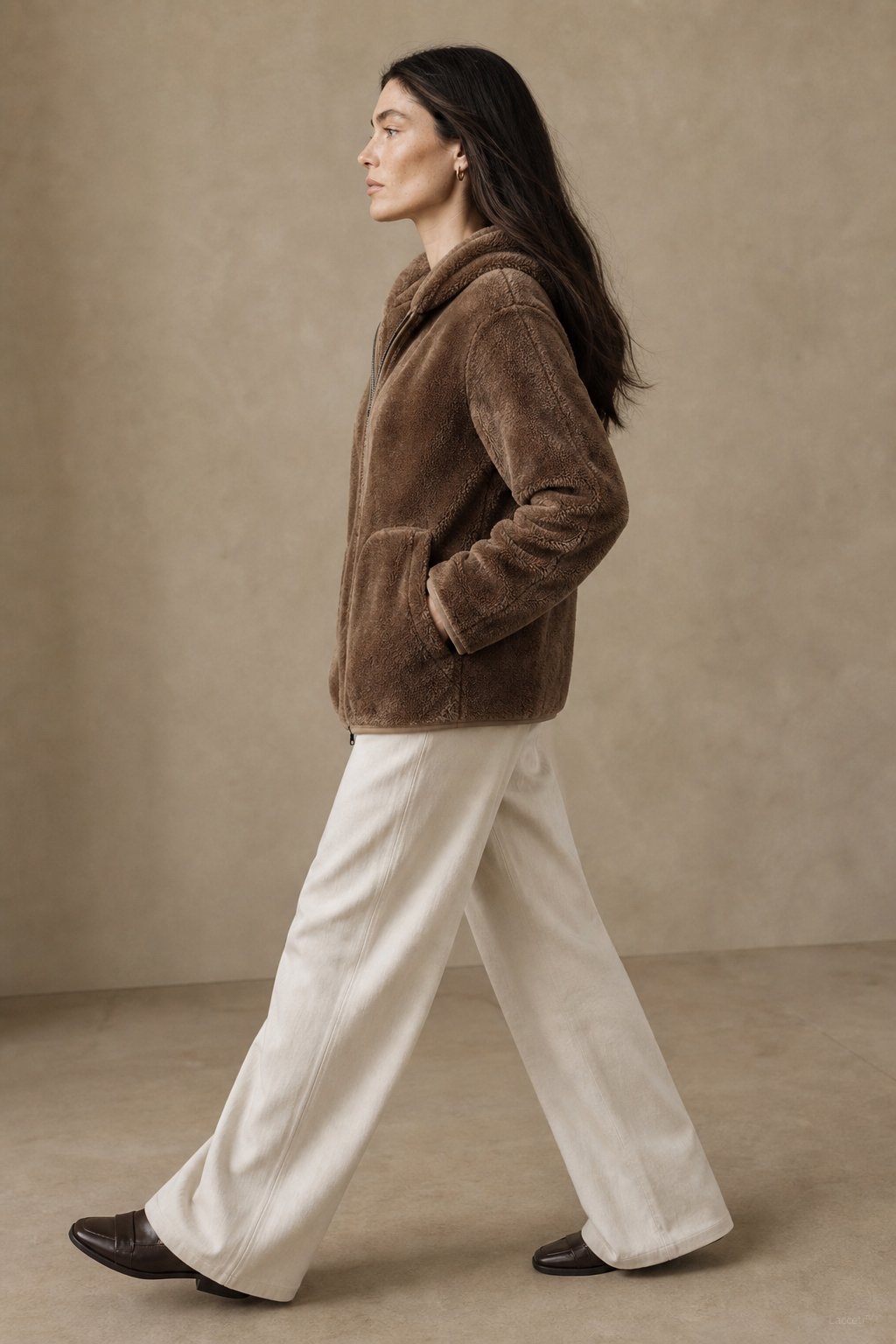 Vancouver Fleece Hoodie Jacket — Brown, banana_republic product shot