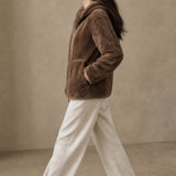 Vancouver Fleece Hoodie Jacket — Brown, banana_republic product shot