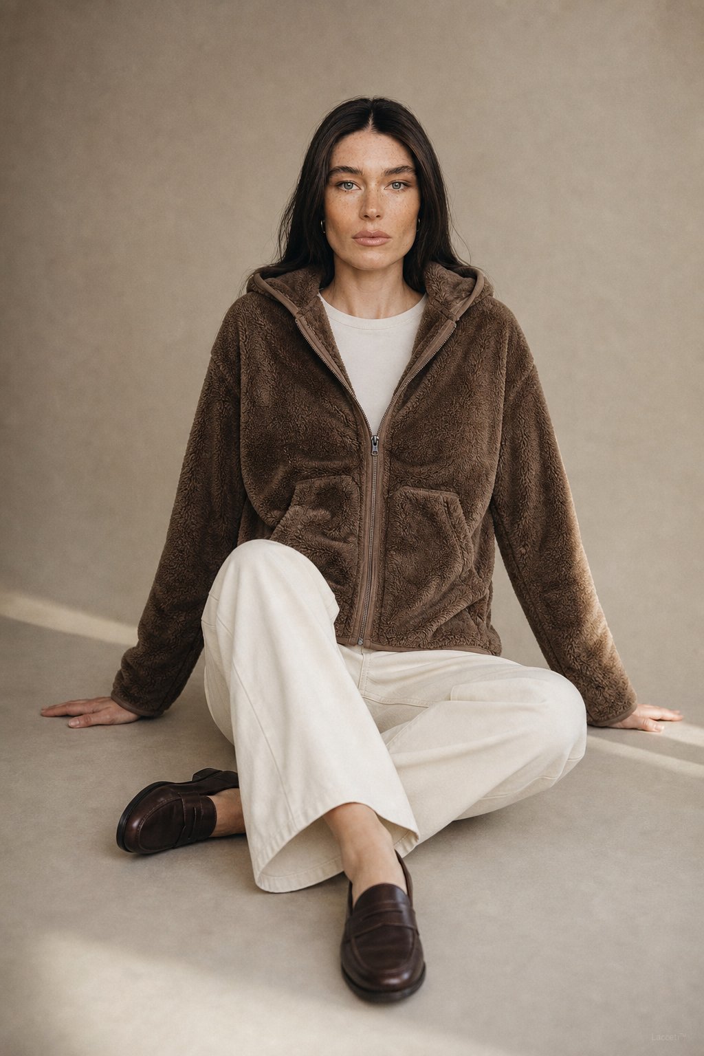 Vancouver Fleece Hoodie Jacket — Brown, banana_republic product shot