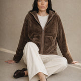 Vancouver Fleece Hoodie Jacket — Brown, banana_republic product shot