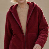 Vancouver Fleece Hoodie Jacket — Wine Red, banana_republic product shot