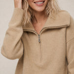Victoire Half-Zip Stand Collar Sweater — Camel, banana_republic product shot