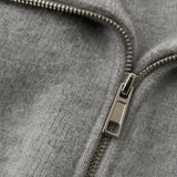 Victoire Half-Zip Stand Collar Sweater — Gray, banana_republic product shot