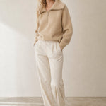 Victoire Half-Zip Stand Collar Sweater — Camel, banana_republic product shot