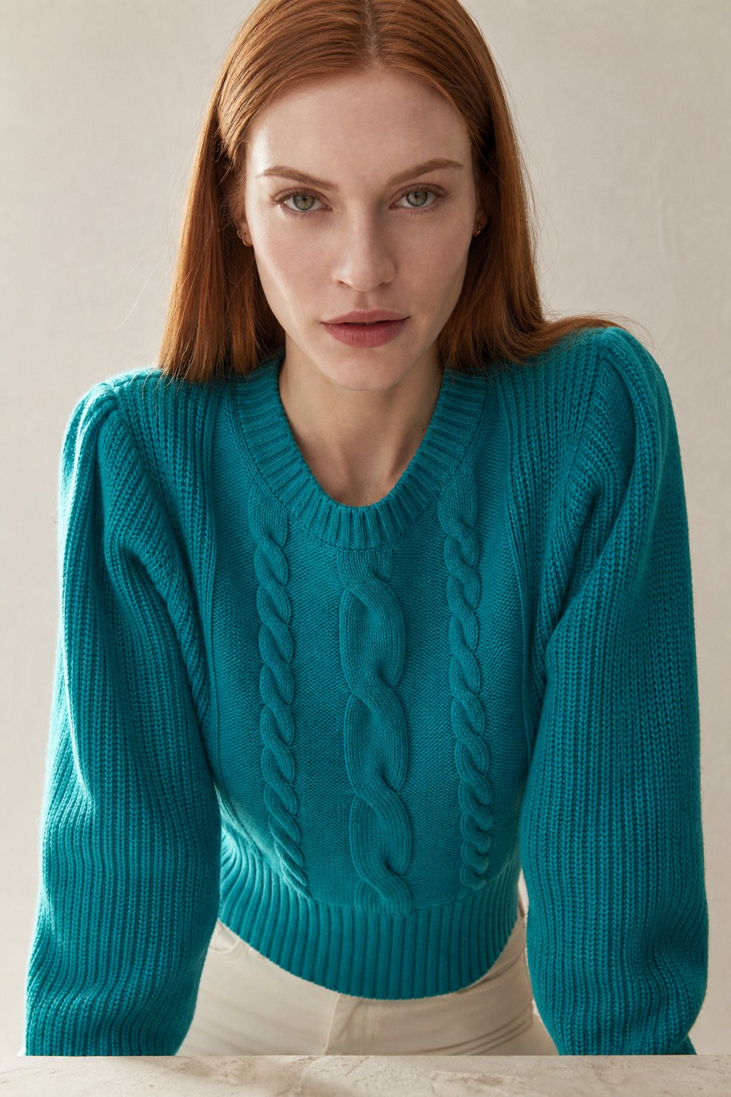 Westend Cable-Knit Sweater — Teal, banana_republic product shot
