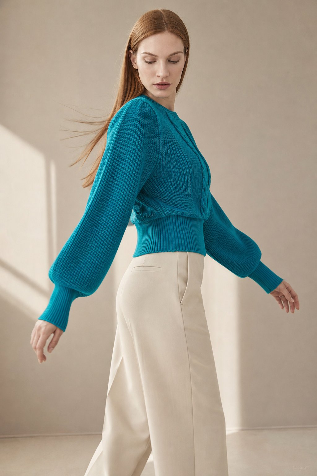 Westend Cable-Knit Sweater — Teal, banana_republic product shot