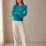 Westend Cable-Knit Sweater — Teal, banana_republic product shot