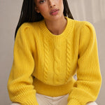 Westend Cable-Knit Sweater — Yellow, banana_republic product shot
