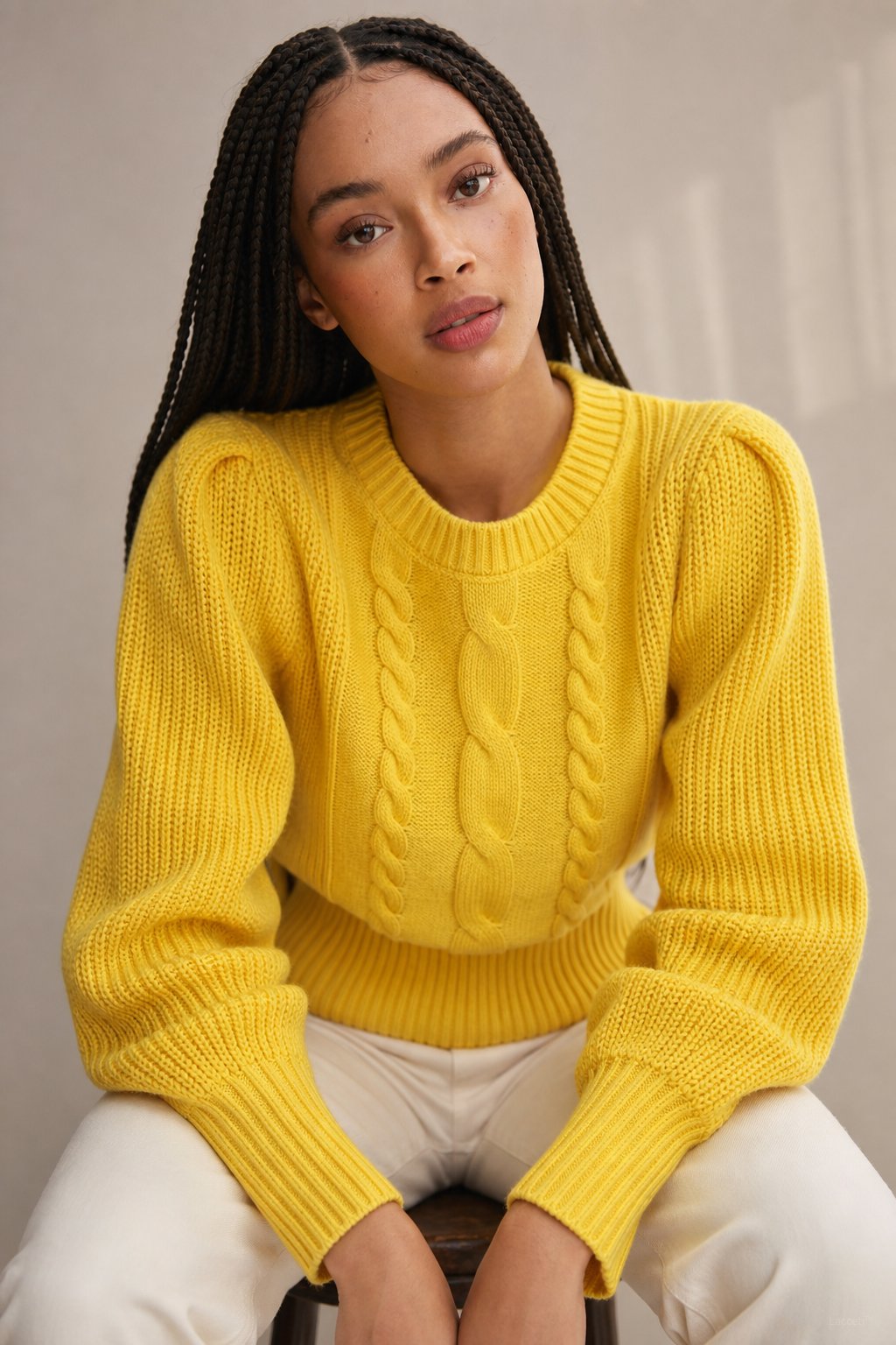 Westend Cable-Knit Sweater — Yellow, banana_republic product shot