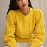 Westend Cable-Knit Sweater — Yellow, banana_republic product shot