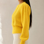 Westend Cable-Knit Sweater — Yellow, banana_republic product shot