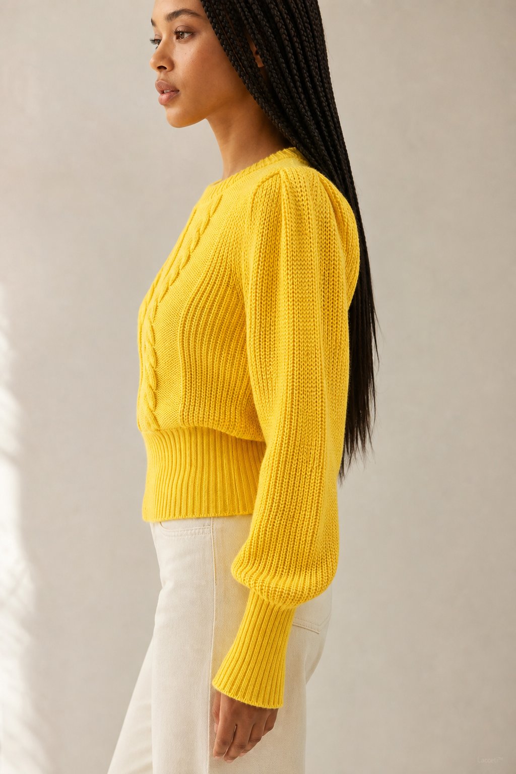 Westend Cable-Knit Sweater — Yellow, banana_republic product shot