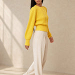 Westend Cable-Knit Sweater — Yellow, banana_republic product shot