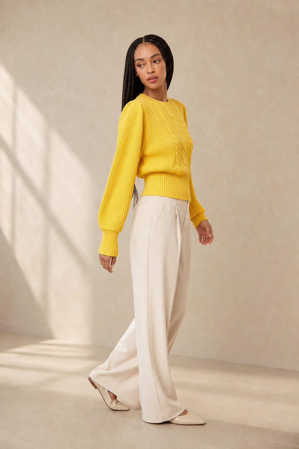 Westend Cable-Knit Sweater — Yellow, banana_republic product shot