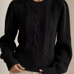 Westend Cable-Knit Sweater — Black, banana_republic product shot