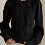 Westend Cable-Knit Sweater — Black, banana_republic product shot