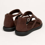 Laguna Braided Leather Sandal — Brown, jcrew product shot