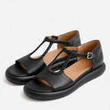Laguna Braided Leather Sandal — Black, jcrew product shot