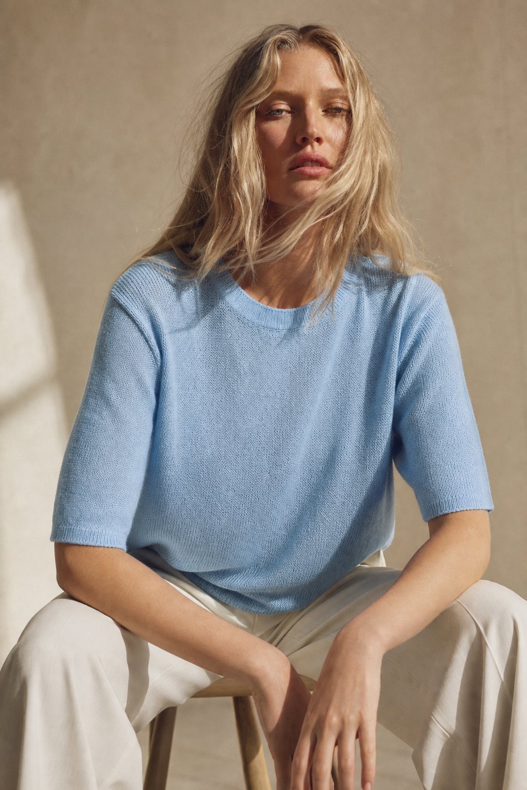 Larkin Seamless Pullover — Blue, banana_republic product shot