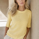 Larkin Seamless Pullover — Yellow, banana_republic product shot