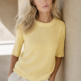 Larkin Seamless Pullover — Yellow, banana_republic product shot