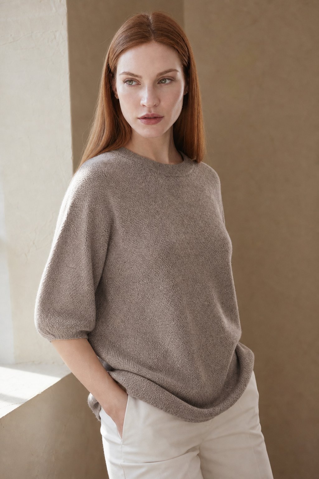 Larkin Seamless Pullover — Camel, banana_republic product shot