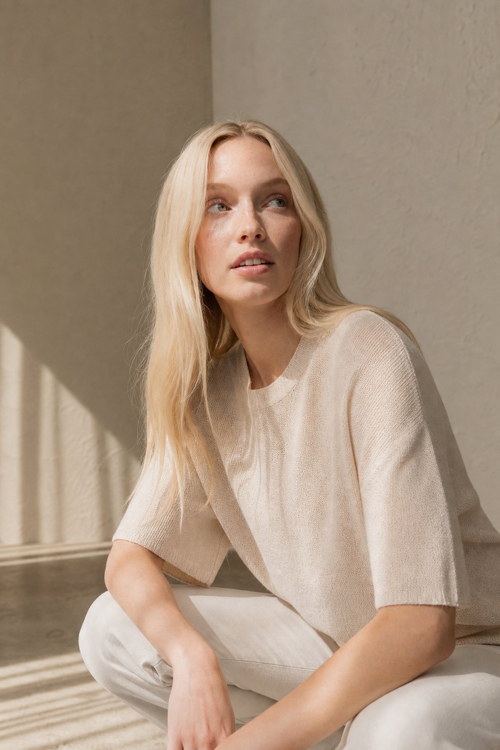Larkin Seamless Pullover — Khaki, banana_republic product shot